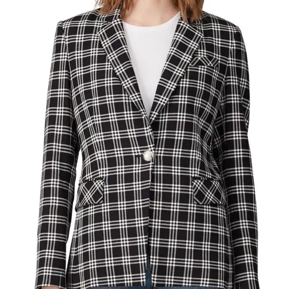 Veronica Beard Lyda Plaid Dickey Blazer Size 10